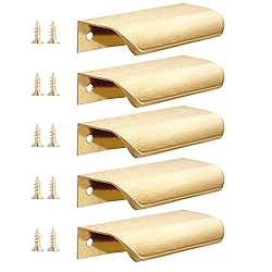 Malimali 5 Pack Gold Finger Edge Pulls for Cabinets