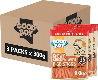 Good Boy Chicken & Rice Sticks Dog Treats Low Fat 3 x 300g Bulk Box