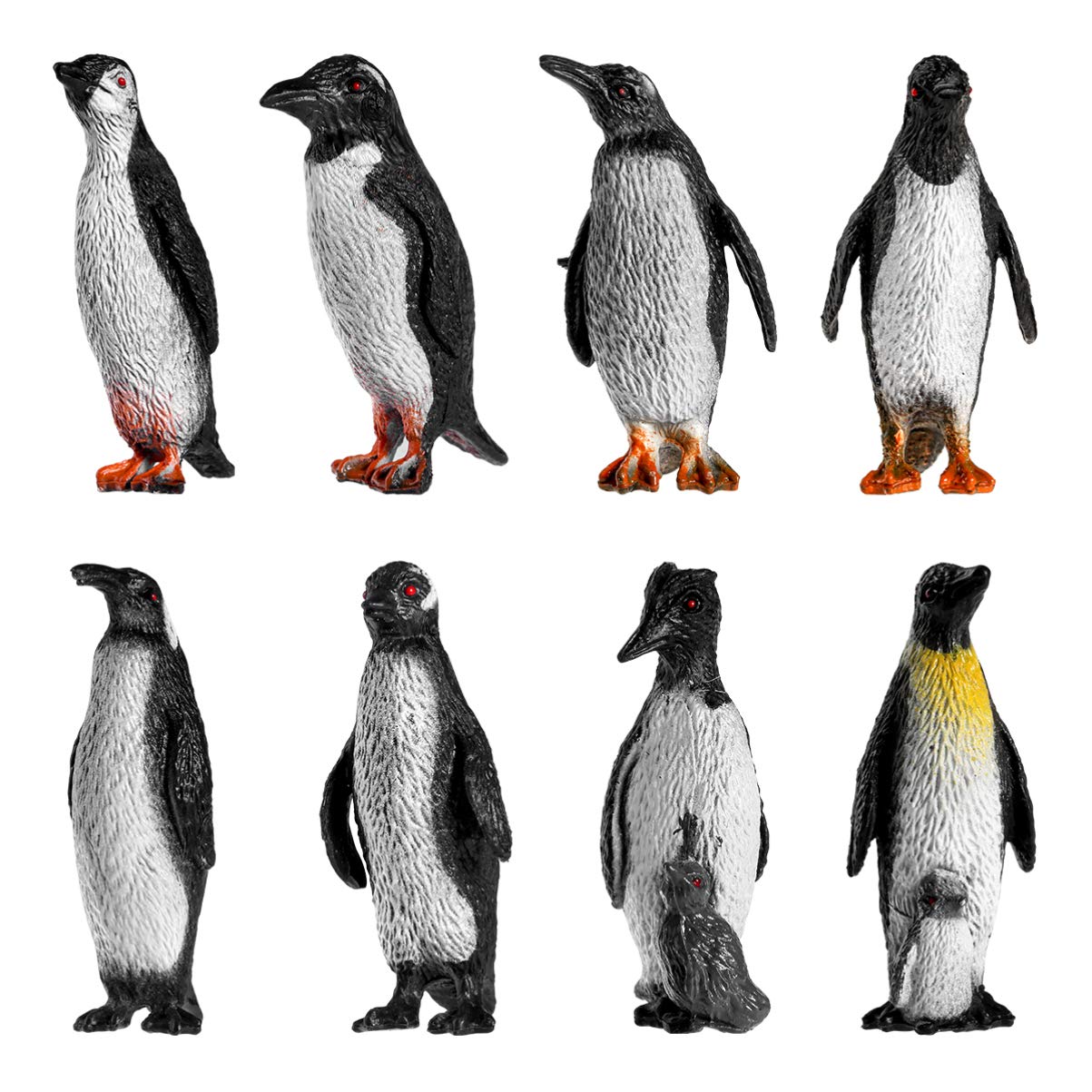 8PCS Penguin Toy Cute Penguin Figurines Ocean Animal Model Toys for Cake Toppers Christmas Birthday