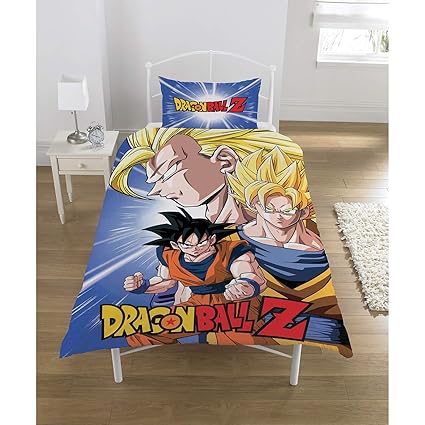 Dragon Ball Z Bettwäsche-Set, Polyester-Baumwoll-Mischgewebe, Einzelbett