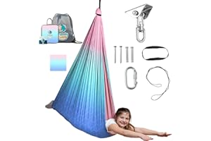 FRIENDLY CUDDLE Indoor Sensory Swing for Kids or Outdoor – Holds 300lbs, Double-Layer, & 360° Swivel, Calming Compression Therapy Swing Hammock for Kids & Adults with All Hardware – Sensory-Motor Toys & Gifts