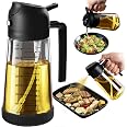 TrendPlain 16oz Olive Oil Sprayer for Cooking, Silicone Pad, Black | Olive Oil Dispenser Bottle, Oil Dispenser For Kitchen Ap
