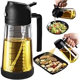 TrendPlain 16oz Olive Oil Sprayer for Cooking, Silicone Pad, Black | Olive Oil Dispenser Bottle, Oil Dispenser For Kitchen Ap