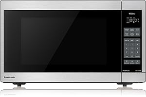 Panasonic NNSC669SC Mid Size 1.3 Cuft Genius Inverter 1200 W High Power Microwave Oven, 7 Auto Cook Menus, Child Lock, Stainl