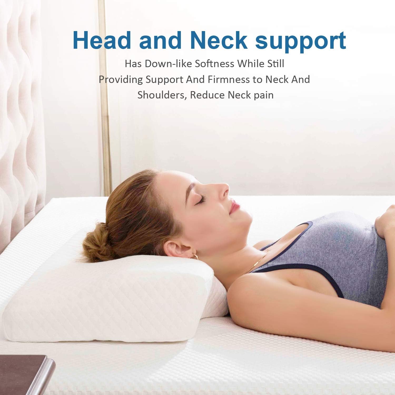 POLAR SLEEP Memory Foam Pillow Ergonomic Cervical Pillow for Neck Pain for Side Sleepers, Back and Stomach Sleepers, Orthopedic Sleeping Pillow with Free Pillowcase - Standard Size 60x35x11/6cm: Home & Kitchen