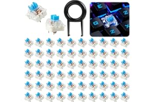 SPACEWINGS 62PCS Mechanical Keyboards Keys Set with Tool,61 Keyboard Keys and Remover Tool,Blue Switches,Applicable for Blue Switch Mechanical Keyboard, Ideal for Typists and Keybord Enthusiasts