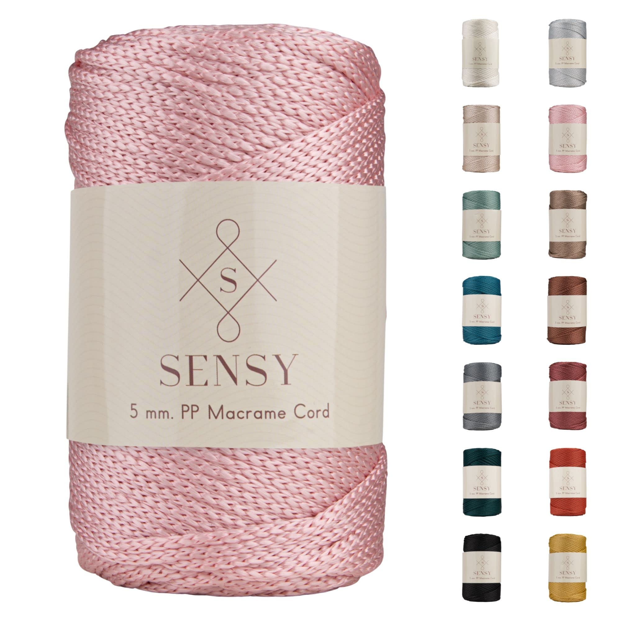 S SENSY Premium 5mm 104 Yards Polyester Rope 100% Polypropylene Macrame Cord - Pink