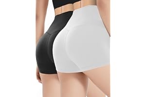 Buauty 2 Pack Spandex Shorts for Women 2.5 Inch Slip Shorts for Under Dress Yoga Workout Biker Booty Cheerleader Dance Shorts