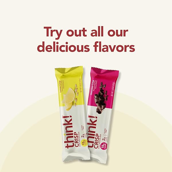 THINK! PROTEIN BARS, HIGH PROTEIN SNACKS, GLUTEN FREE, KOSHER FRIENDLY, CHOCOLATE CRISP, 10 COUNT (PACKAGING MAY VARY)