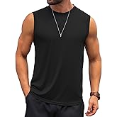 KAWATA Men's Tank Top Sleeveless Tee Muscle Workout Gym Shirts Lightweight Athletic Running Bodybuilding Shirt