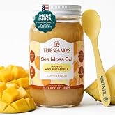 True Sea Moss &ndash; Sea Moss Gel &ndash; Mango/Pineapple, Pack of 1 (Labels may Vary) | No Sugar, Vegan, Non-GMO, GMP, Gluten-Free, Halal &ndash; Wildcrafted Seamoss with Fruits &ndash; Jams &amp; Jellies &ndash; Vitamins &amp; Minerals