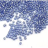 Perlin Glass Seed Beads 3mm 8/0 Round Mini Small Pony Beads 3300pcs for Making Earrings Bracelets Pendants Waist Jewelry DIY Handmade Silver Lined Color Kit (Blue)