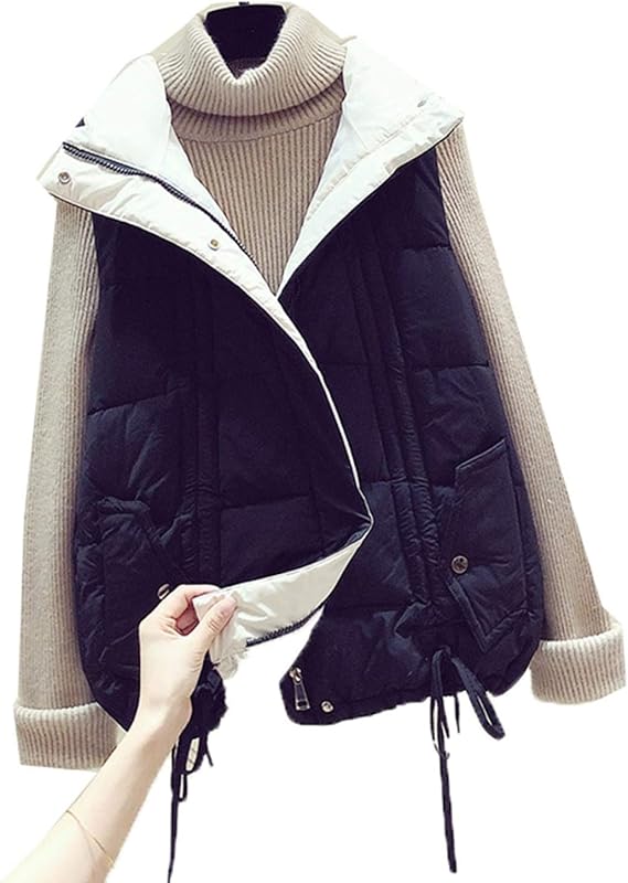 Amazon ダウンベスト レディース ウルトラライトダウン 軽量 防寒 ダウンジャケット 暖かい 通勤 カジュアル 登山 レースアップ かわいい 中綿コート ファッション ゆったり大きいサイズ ダウン ベスト 秋冬 カジュアル 通勤通学 レディース 通販