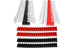 LOMGDOVC 80 Pcs Magnetic Wrench Organizer for Toolbox, Modular Tool Holder with Strong Magnet, Wrench Rack and Plier Storage 