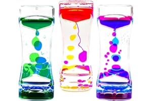 Winbar 3 Pack Calming Liquid Motion Bubbler, Hourglass Type Sensory Toys for Children & Adults with Autism & Anxiety, Relax & Calm Down, School & Office Toys