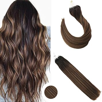 Amazon Com Ugeat 16 Inch Remy Human Hair Extensions Micro Loop