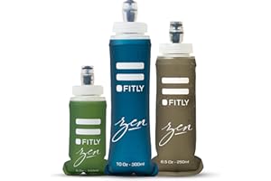 FITLY FLASKS Combo – 3 Soft Flasksfor Hydration While Running Hiking Cycling Climbing - Collapsible Water Bottles (5-8.5 - 13.5 oz, 150-250 - 400 ml)