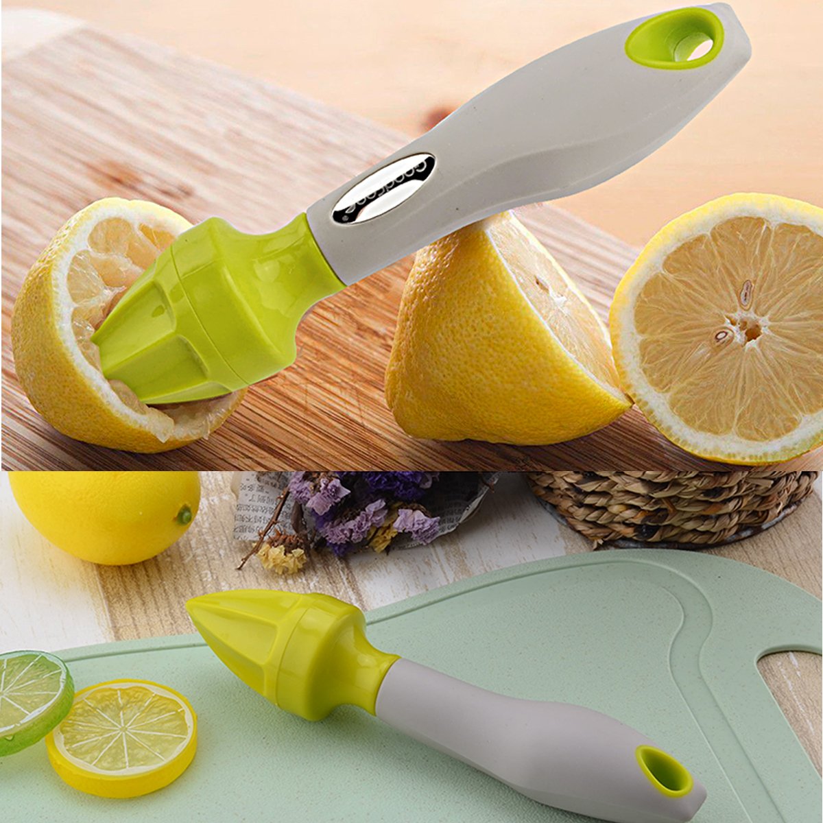 longlisheng asidero Lemon Squeezer Manual de Exprimidor de cítricos exprimidor en forma de cono con orificio para colgar.