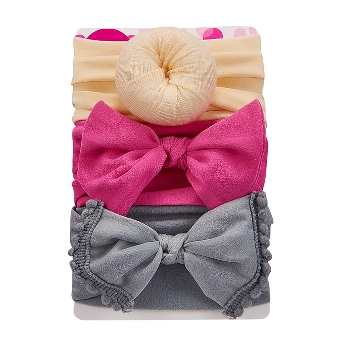 Baby Hat Girls Headgear Newborn Headwrap Headband Elastic Hemming with Big Bow Soft Cute Knot Nursery Cotton for 0-3 Years (Bright Yellow)