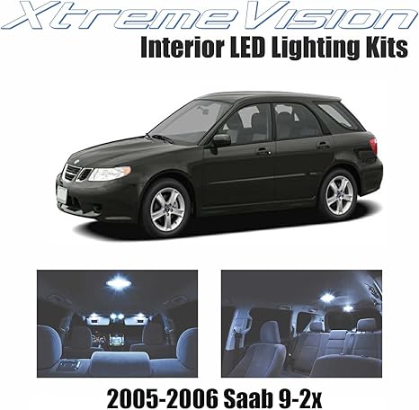 Amazon Com Xtremevision Interior Led For Saab 9 2x 05 06 4 Pieces Cool White Interior Led Kit Installation Tool Automotive