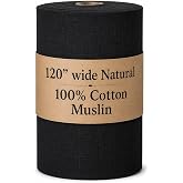 Sedona Designz 120" Wide Black Muslin Sheeting Fabric/Textile - Medium Weight - 100% Cotton (120in. Wide) - 1 Yard