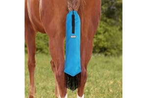 Harrison Howard Smooth Lightweight Adjustable Fastener Nylon Horse Tail Bag with Fringe