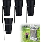Metal Cemetery Vase Flower Holder Cemetery Flower Vase with Spikes in Ground Memorial Grave Markers Cemetery Outdoor Lawn Yard Funeral Decorations