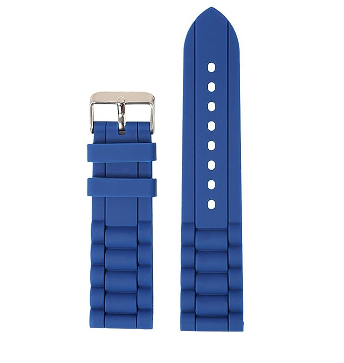 20mm Blue Silicone Rubber Replacement Diver Watch Band Strap Thick
