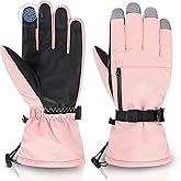 American Trends Kids Waterproof Winter Gloves with Zip Pocket Snow Ski Gloves Boys Girls Toddler Touchscreen Snowboard Gloves