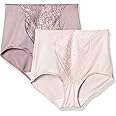 Bali Women’s Shapewear Double Support Light Control Brief with Lace Fajas 2-Pack DFX372