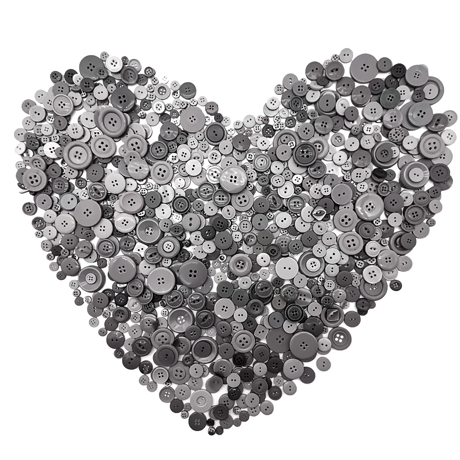 600-700Pcs Gray Buttons for Crafts Bulk Assorted