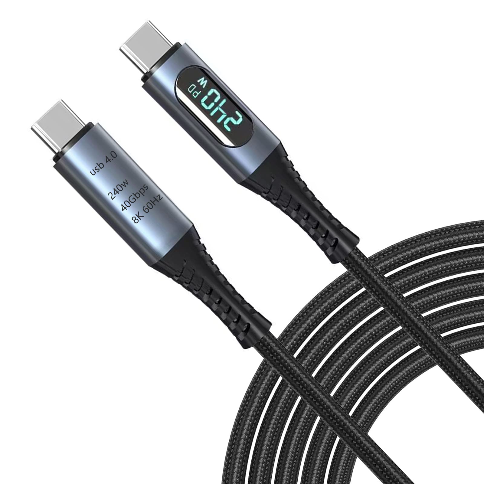 LOKEKE 240W PD Type C Cord, USB 4.0 Cable, 8K@60Hz 40Gbps USB Type C to USB C Male to Male Cable Cord Wire Compatible with MackBook i Pad Galaxy Laptop