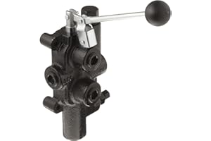 PRINCE MANUFACTURING Prince LS-3000-2 Directional Control Valve, Logsplitter, 4 Ways, 3 Positions, Spring Center to Neutral, Cast Iron, 2750 psi, Lever Handle, 25 gpm, In/Out: 3/4" NPTF, Work: 3/4" NPTF