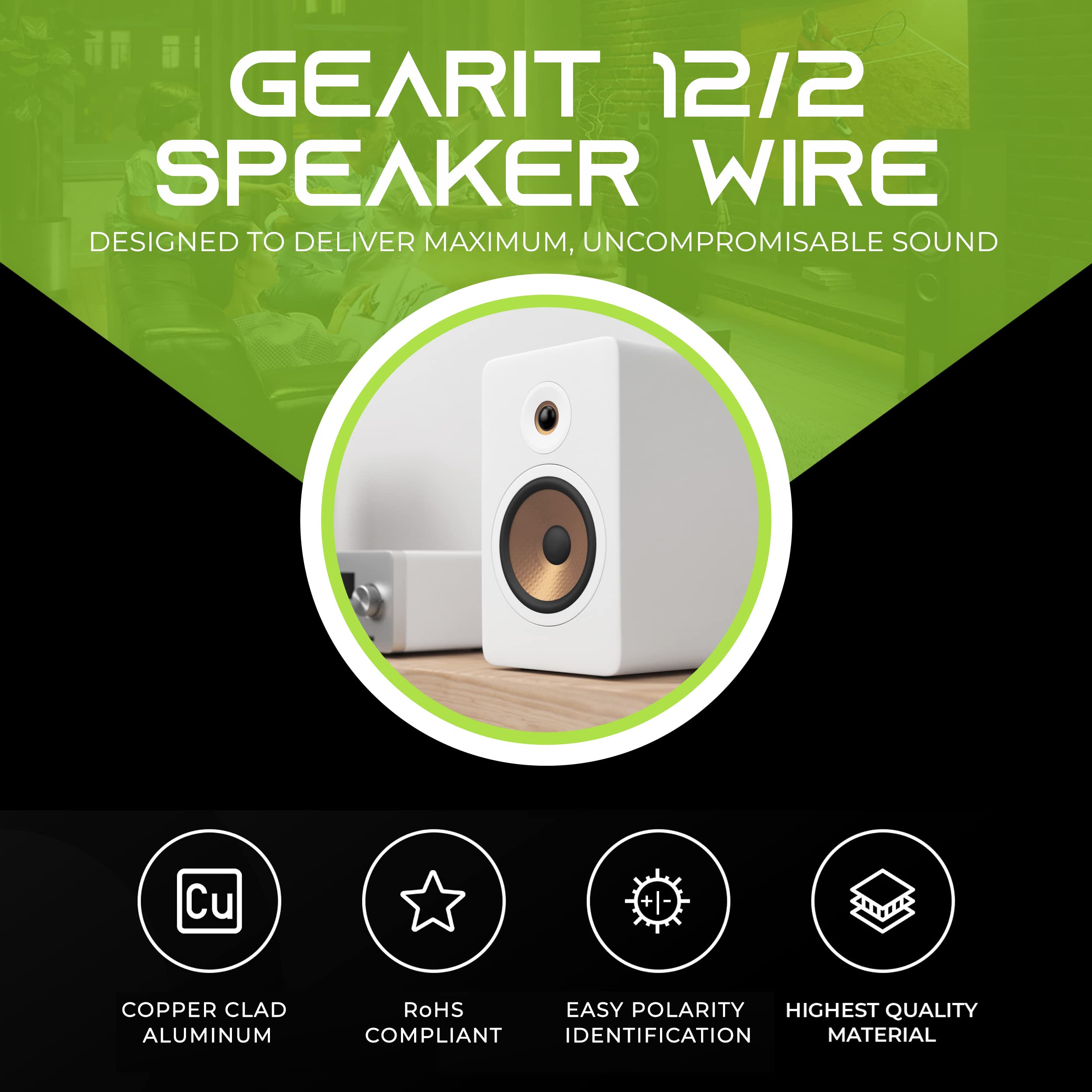 GEARit 100ft 12ga Speaker Wire & 12 Banana Plug