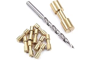 EZSMITH Corby Bolt Fasteners (10 Pack) with Step Drill for DIY Handles & Knife Handle Repair - USA Size (0.312 x 0.213 x 1.0 Inch) - (Brass) - for Full Tang Fixed Blade Knives