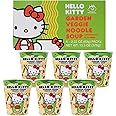 Hello Kitty Vegan Ramen Noodle Cup | 6 Pack Vegan Veggie Garden Flavor | Premium Microwaveable Ramen Soup Mix, Asian Snacks
