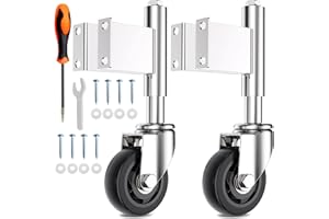 Homhoo Spring Loaded Gate Casters 3” Heavy Duty Gate Caster Wheels with Hardware 220 Lbs Load Capacity, Pack of 2