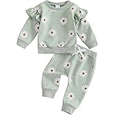 Mubineo Toddler Baby Girl Clothes Cute Flower Sweatshirt Outfits Fall Winter Long Sleeve Tops Pant Outfit Sweatsuit Set