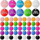 Sadnyy Blank Dog Pet Tags 25 mm for Engraving Aluminum Round Discs Smooth Metal Colorful Double Stamping Tag Pendants with Hole for DIY Craft Pet Charm Supplies(100 Pcs)