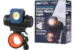 NextLED NT-R3202 Rechargeable Paint Spray Gun Light, CRI 95+ Color Match with 3 Lighting Modes (3000K/4400K/6300K), 450 LM, Mountable & Detachable, Wide Beam, Universal Auto Paint Gun Light