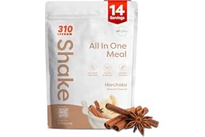 310 Nutrition All-In-One Meal Replacement Shake Powder - Plant-Based Protein Smoothie Blend w/High Fiber, Probiotics & Adaptogens - Low Carb, Vegan, Keto & Paleo Friendly - Horchata - 14 Srv
