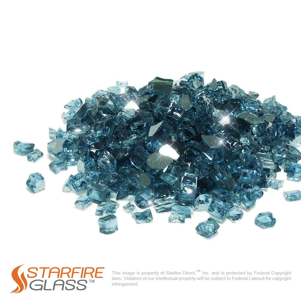 Starfire Glass 10Pound (Fire Glass) 1/2Inch Pacific Blue