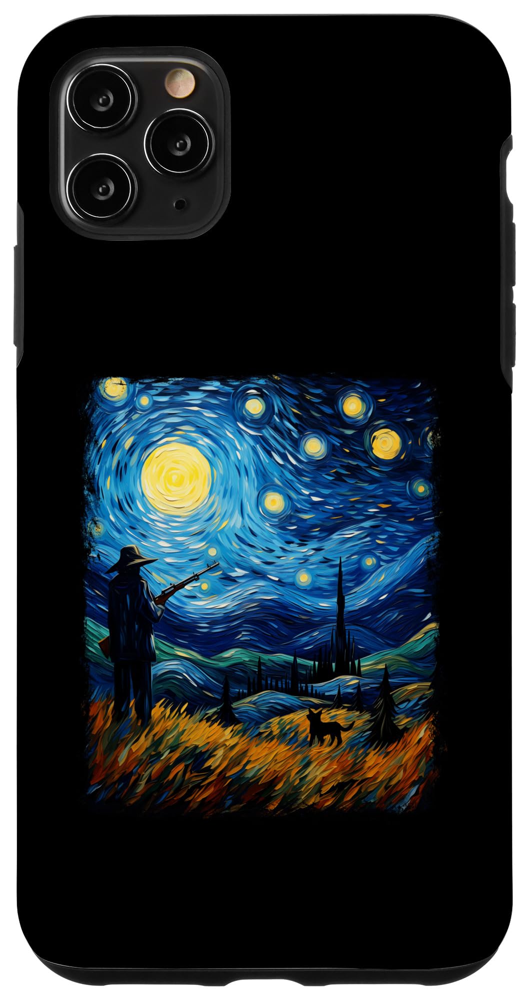 iPhone 11 Pro Max Coyote Hunting Coyote Hunter Starry Night Painting Case