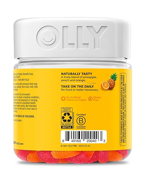 OLLY HELLO HAPPY GUMMY WORMS, MOOD BALANCE SUPPORT, VITAMIN D, SAFFRON, ADULT CHEWABLE SUPPLEMENT, TROPICAL ZING – 60 COUNT