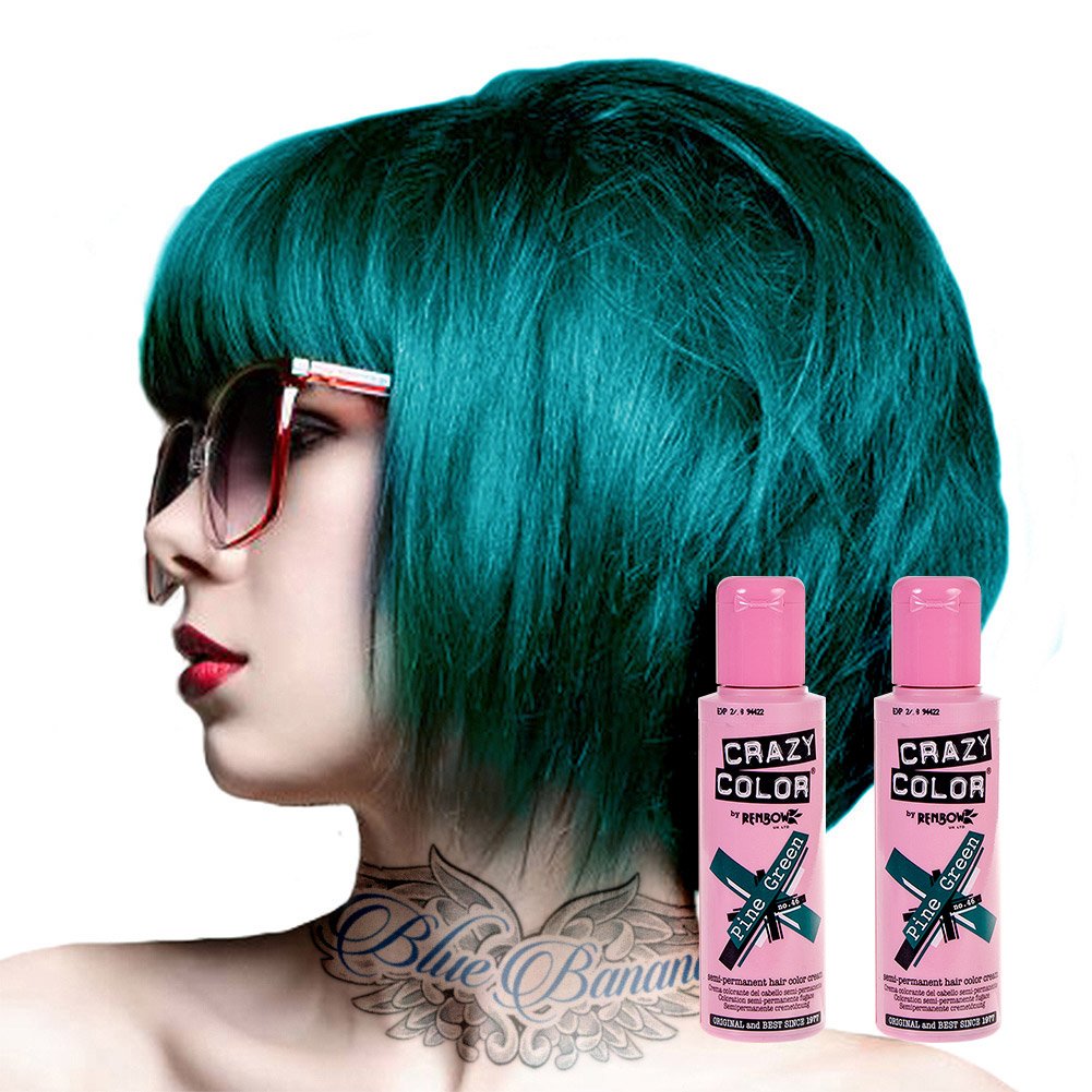 X2 Crazy Color Semi-Permanent Colour Hair Dye 100ml (Pine Green)