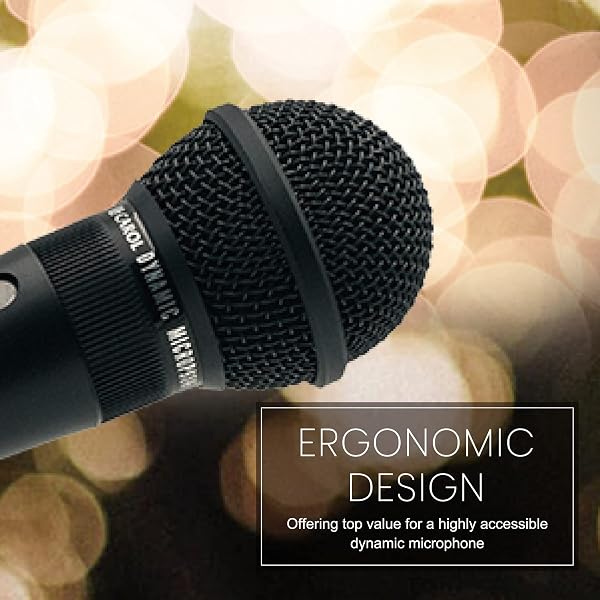 CAROL GS-36 CARDIOID DYNAMIC MICROPHONE ULTRA LIGHTWEIGHT MULTIPURPOSE CLASSIC WIRED STYLE FOR SINGING, HOME ENTERTAINMENT, SPEECH, SPORTS COMPETITION W/14.8FT XLR TO 1/4″(6.35MM) CABLE