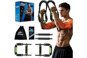 RENRUI Twister Arm Trainer, Adjustable 5 Resistance Levels (40-130 lbs) Chest & Arm Workout Equipment for Men & Women, Ergonomic Home Gym Strength Trainer with Anti-Slip Handles & Carry Bag