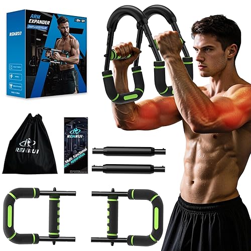 Twister Arm Trainer, Adjustable 5 Resistance Levels (40-130 lbs) Chest & Arm Workout Equipment for Men & Women, Ergonomic Home Gym Strength Trainer with Anti-Slip Handles & Carry Bag (Green)