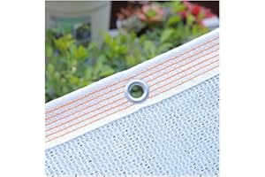 55% White Shade Cloth for Greenhouse, Heavy Duty HDPE Shade Net with Eyelets, UV Resistant Breathable Sunblock Mesh for Garde