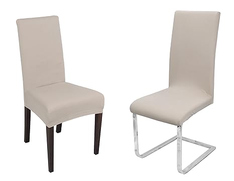 Beautex Johanna Stuhlhusse elastische Stretch Husse Bi-Elastic, Baumwolle, Farbe wählbar, Stein